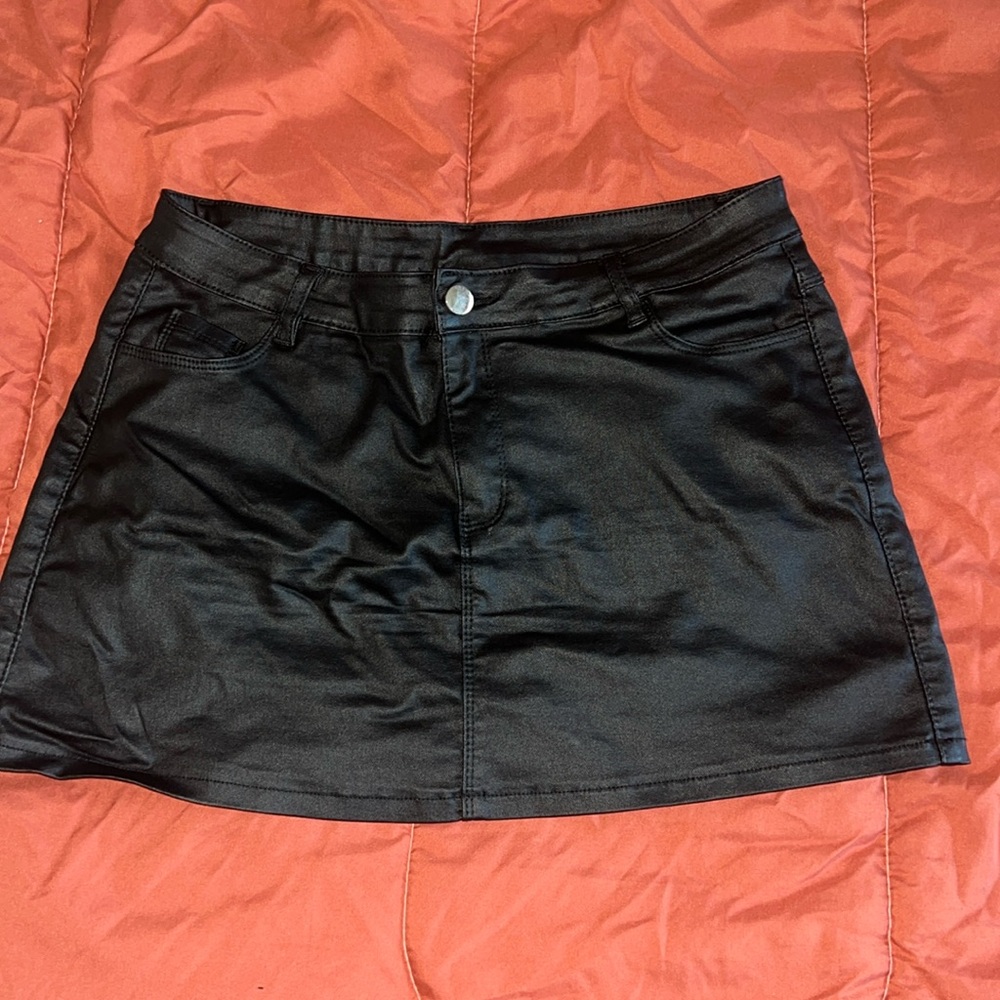 Leather Black Mini Skirt
